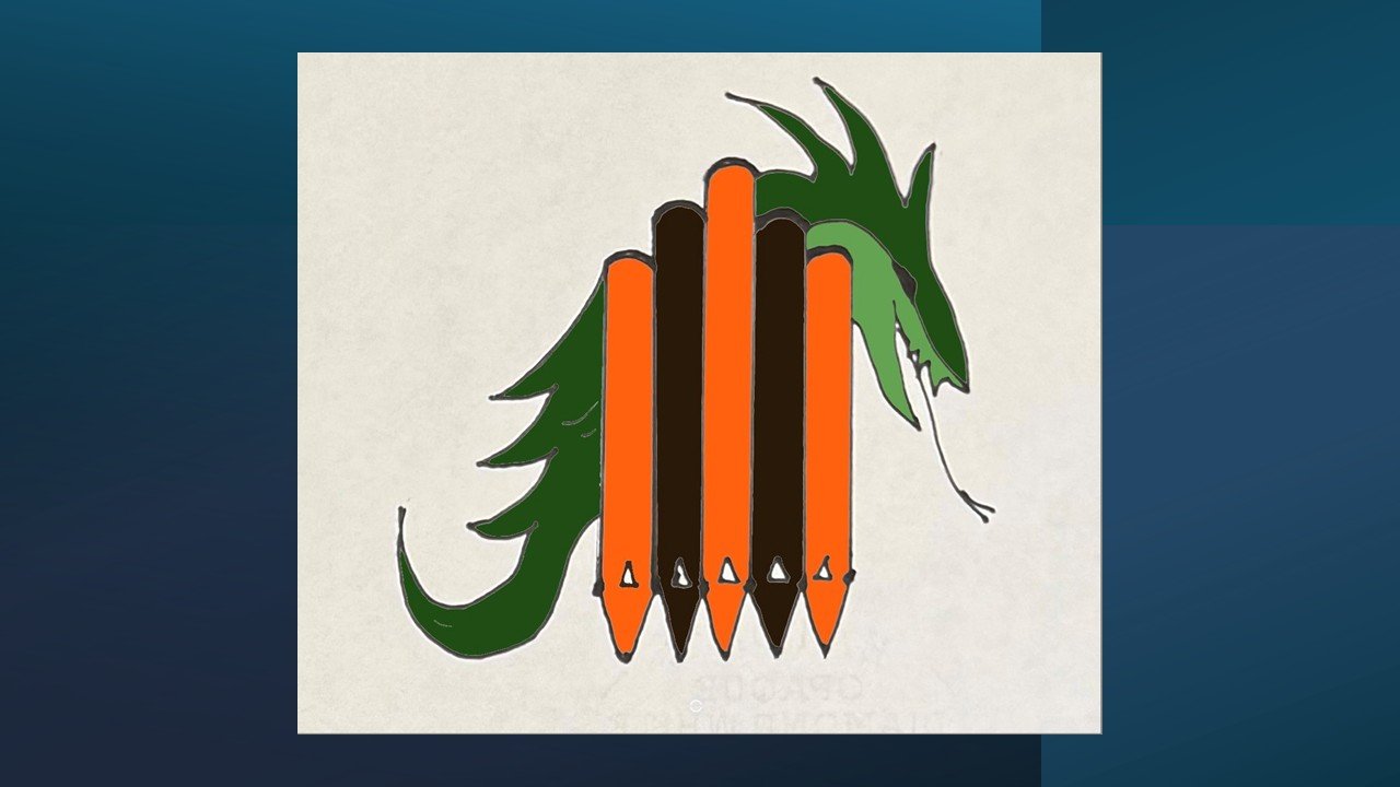 Organ pipes and dragon drawing